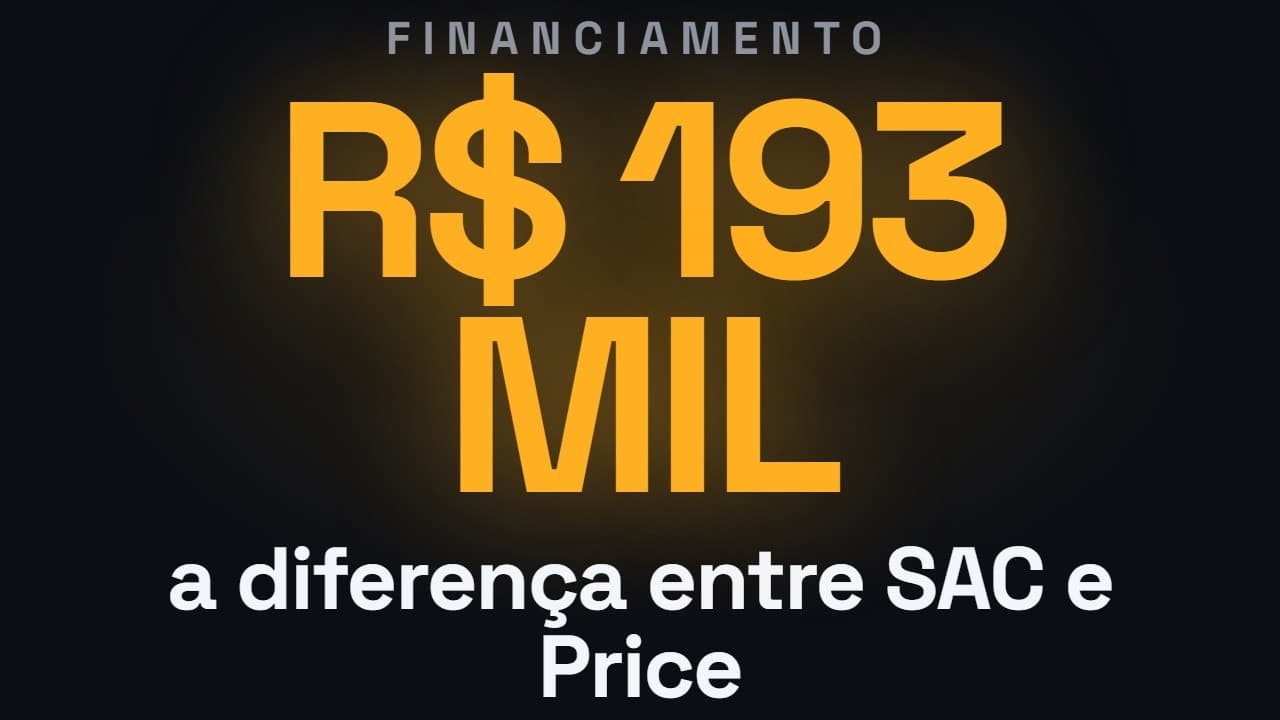 Capa do vídeo: SAC ou Price: qual escolher no financiamento? A conta de R$ 193 mil